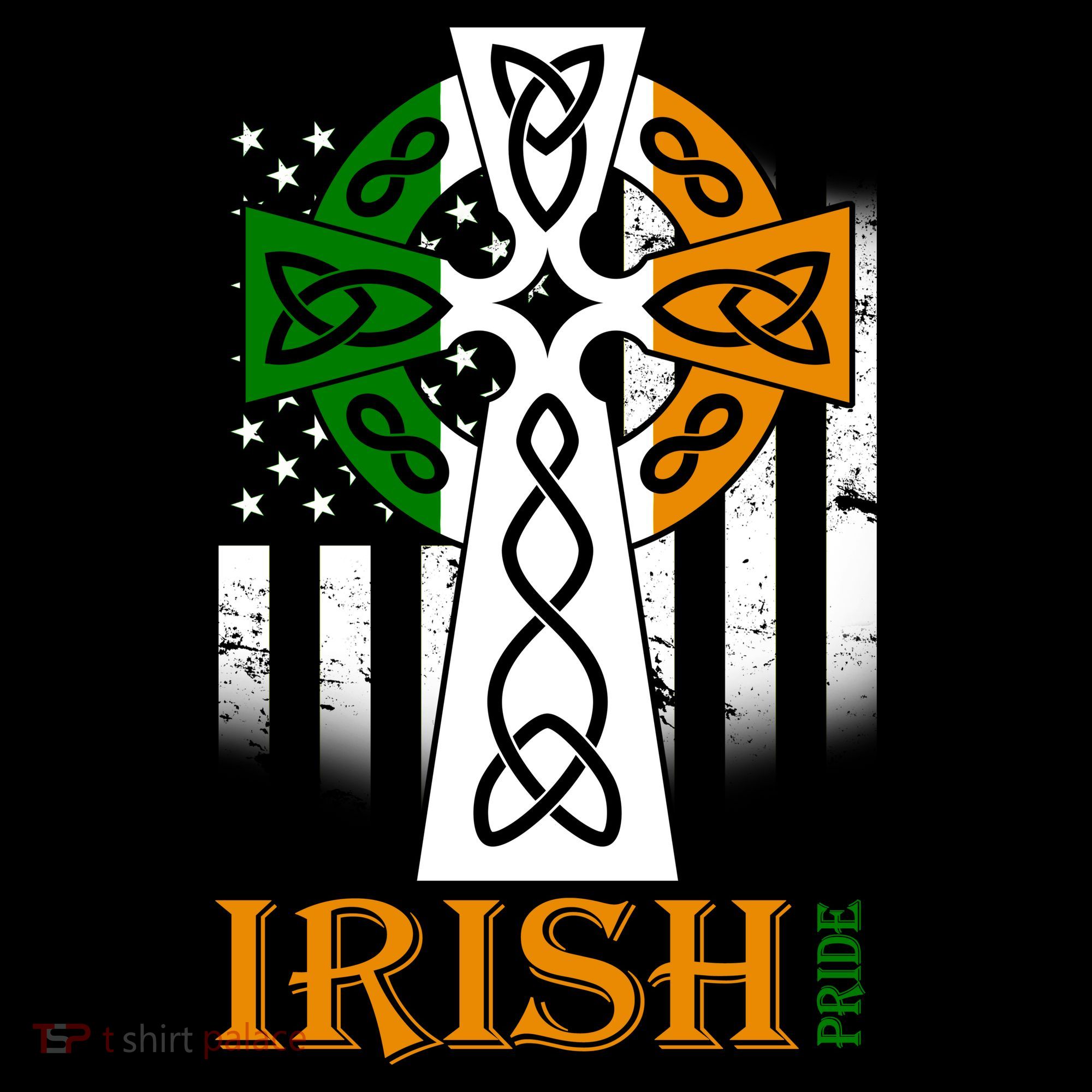 Celtic Cross Irish American Pride Button