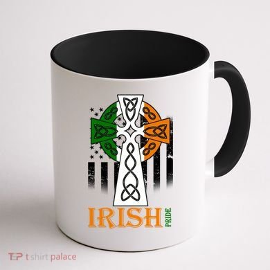 Celtic Cross Irish American Pride Coffee Mug back