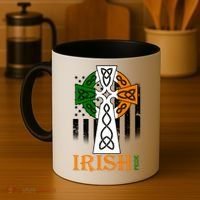 Celtic Cross Irish American Pride Coffee Mug thumb 4