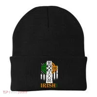 Celtic Cross Irish American Pride Beanie thumb 0