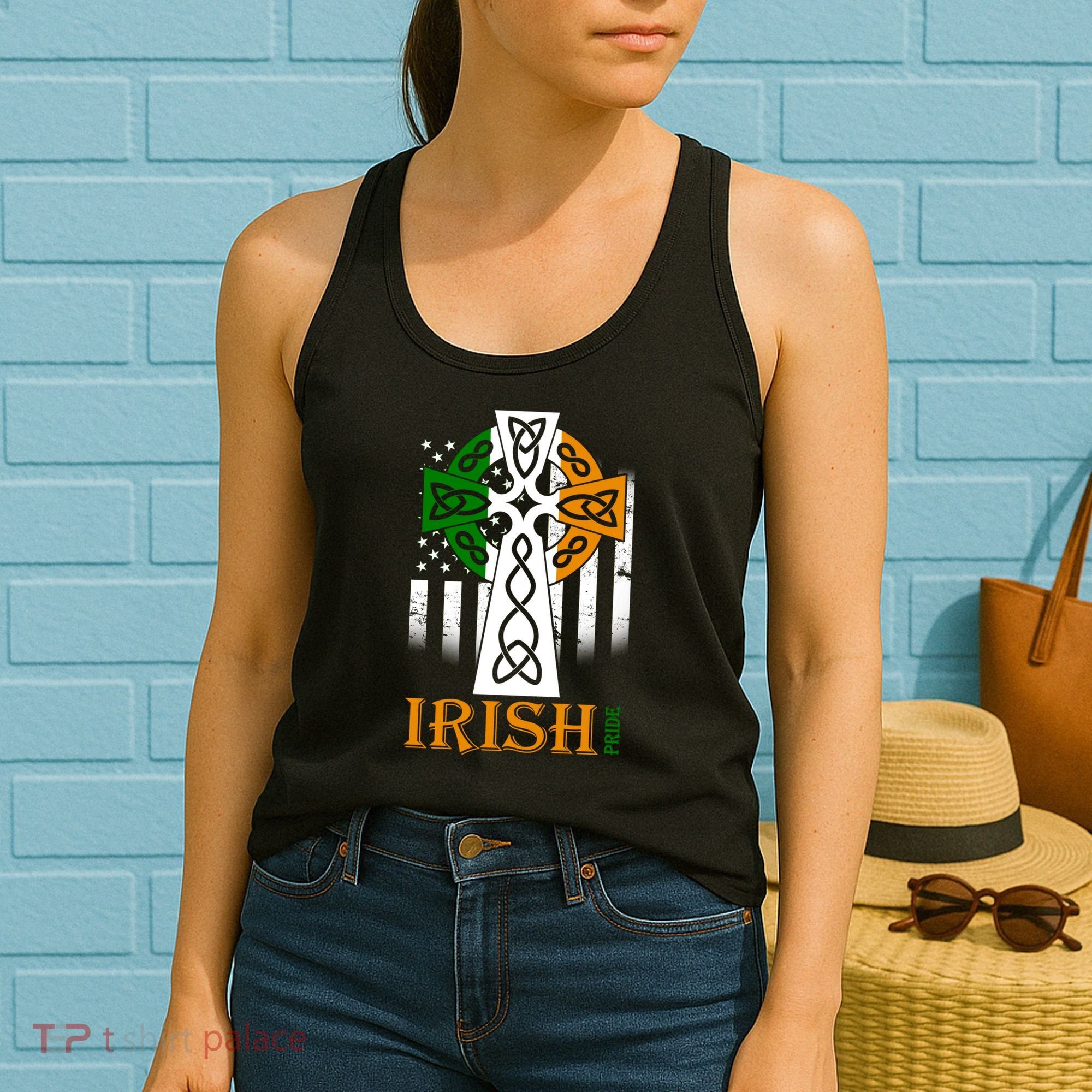 Celtic Cross Irish American Pride Women's Tank Top