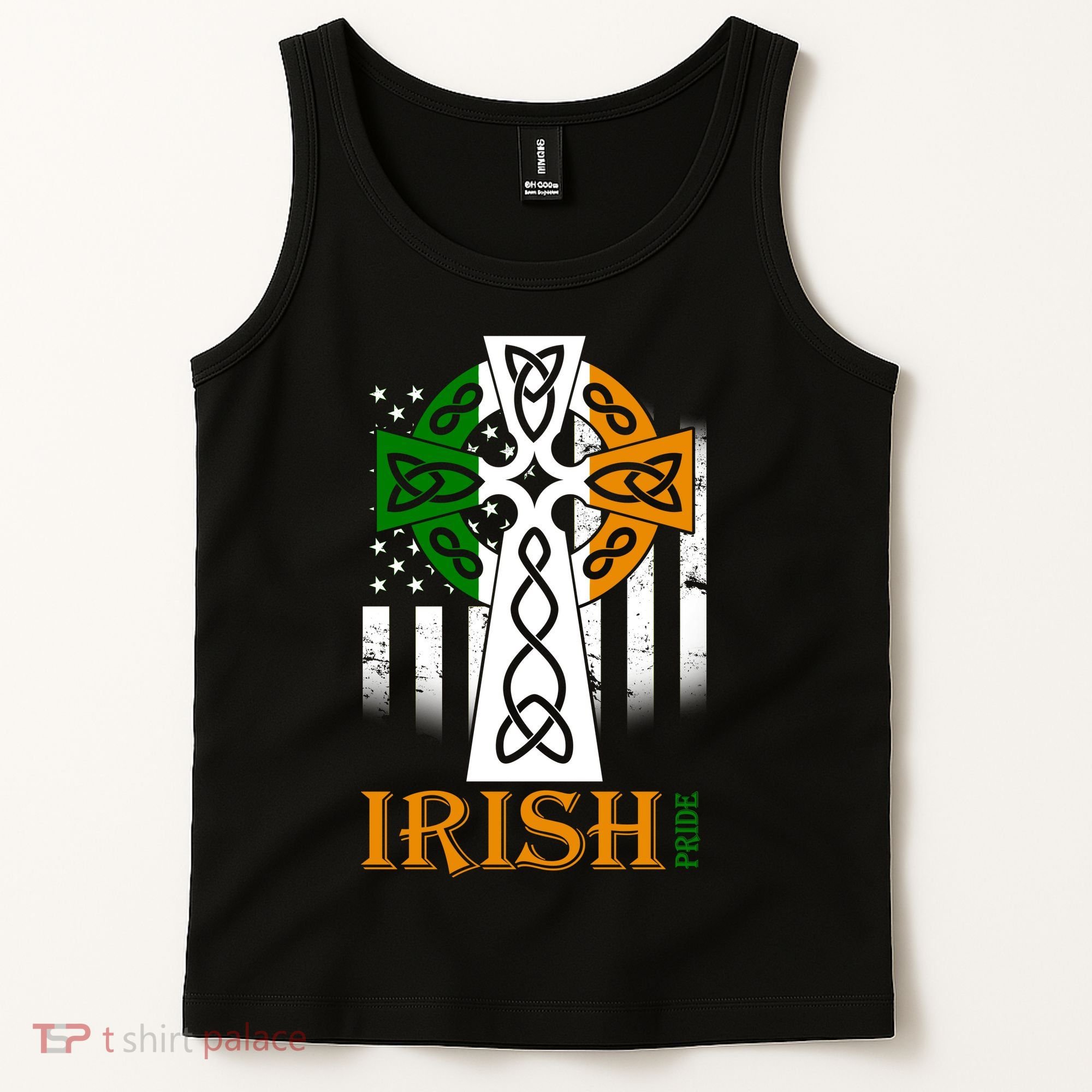 Celtic Cross Irish American Pride Tank Top
