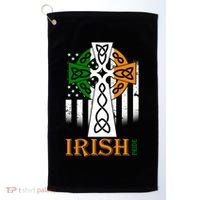 Celtic Cross Irish American Pride Golf Towel thumb 0