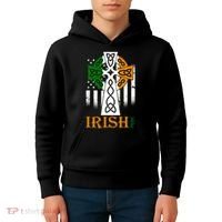 Celtic Cross Irish American Pride Kids Hoodie thumb 4