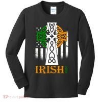 Celtic Cross Irish American Pride Kids Long Sleeve Shirt thumb 0