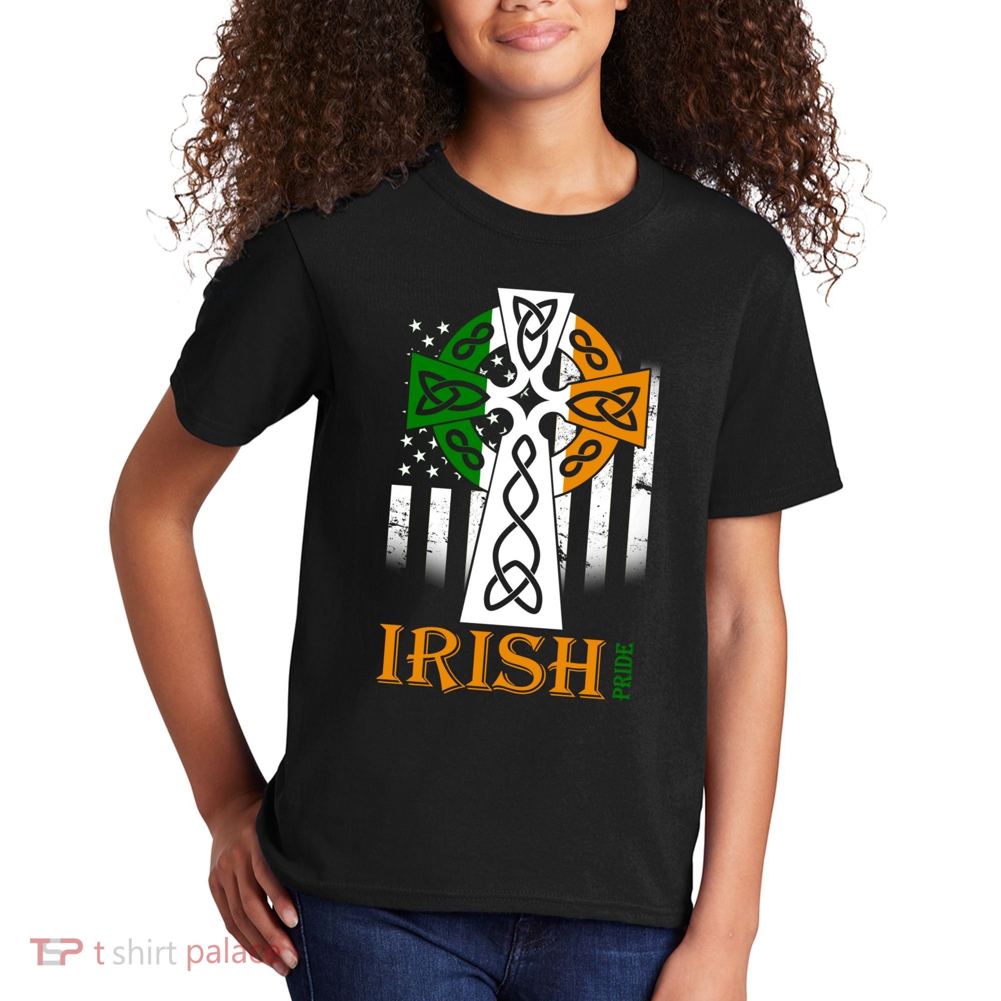 Celtic Cross Irish American Pride Kids T-Shirt