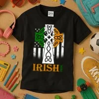 Celtic Cross Irish American Pride Kids T-Shirt thumb 3