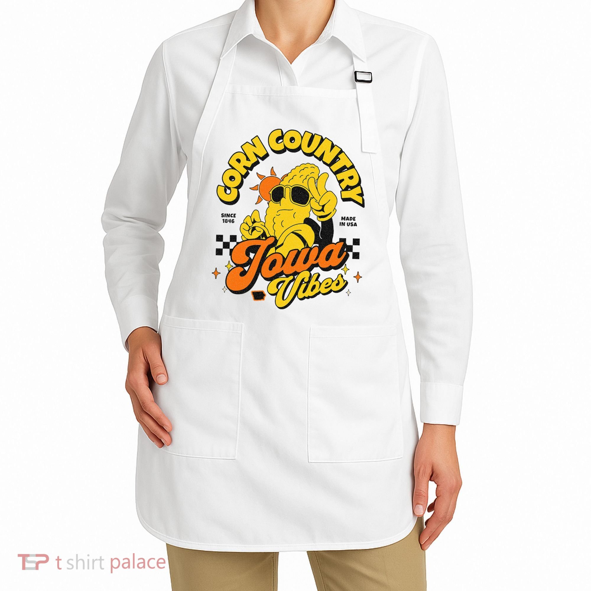 Corn Country Iowa Vibes Since 1846 Farming Corn Iowa Apron