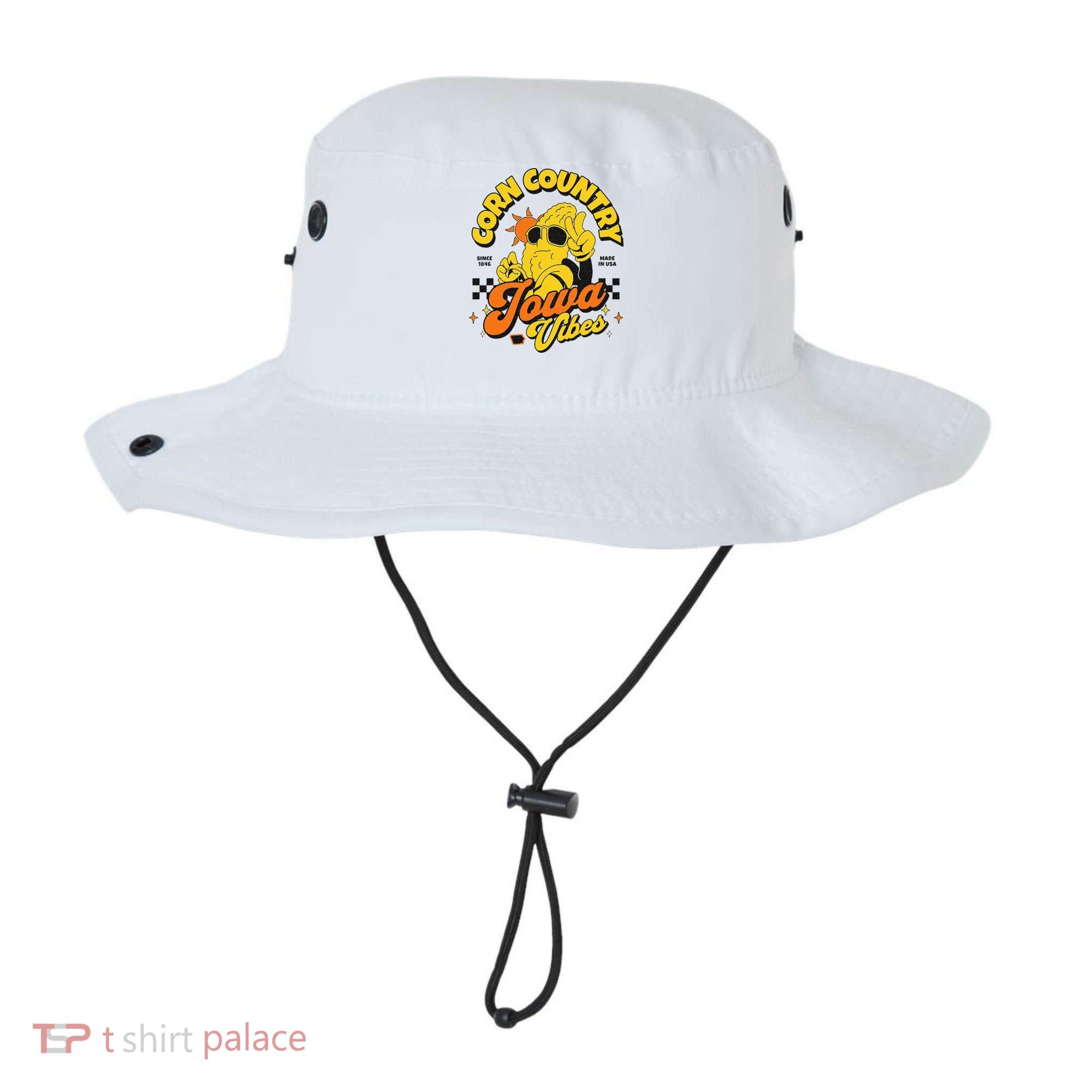 Corn Country Iowa Vibes Since 1846 Farming Corn Iowa Bucket Hat