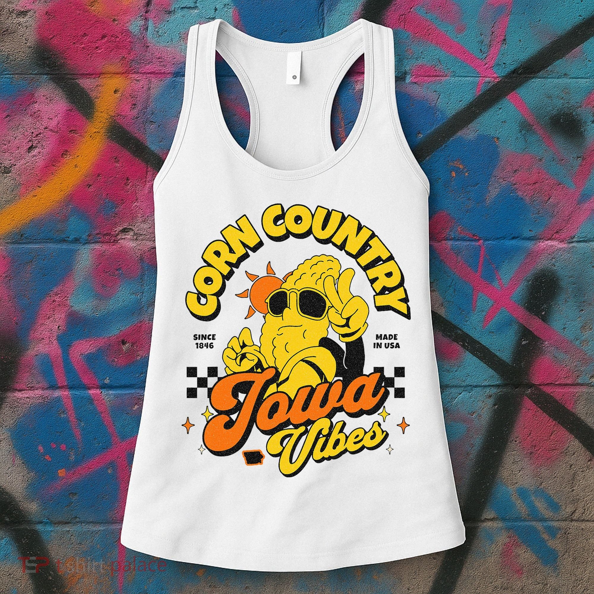 Corn Country Iowa Vibes Since 1846 Farming Corn Iowa Women's Tank Top