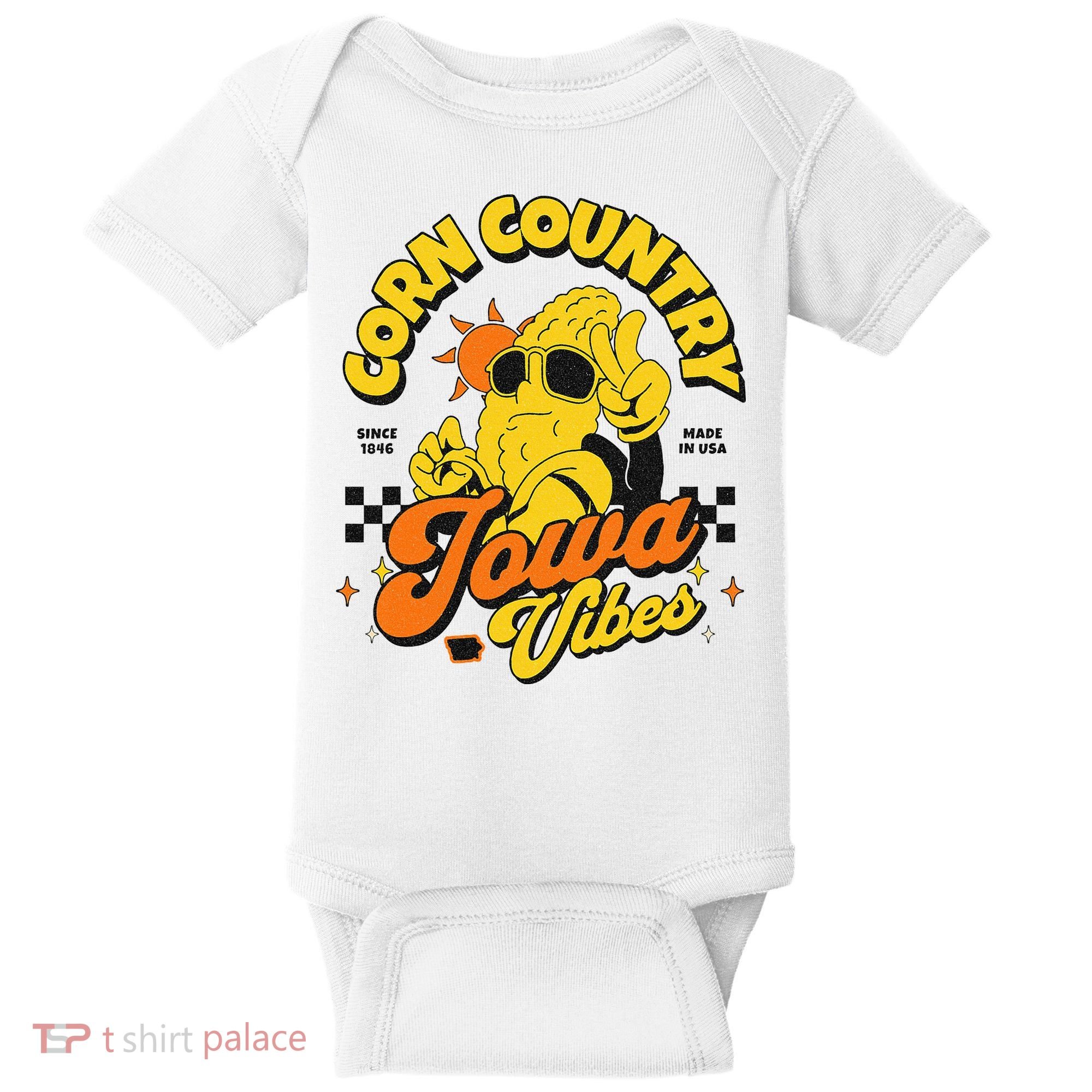 Corn Country Iowa Vibes Since 1846 Farming Corn Iowa Baby Bodysuit