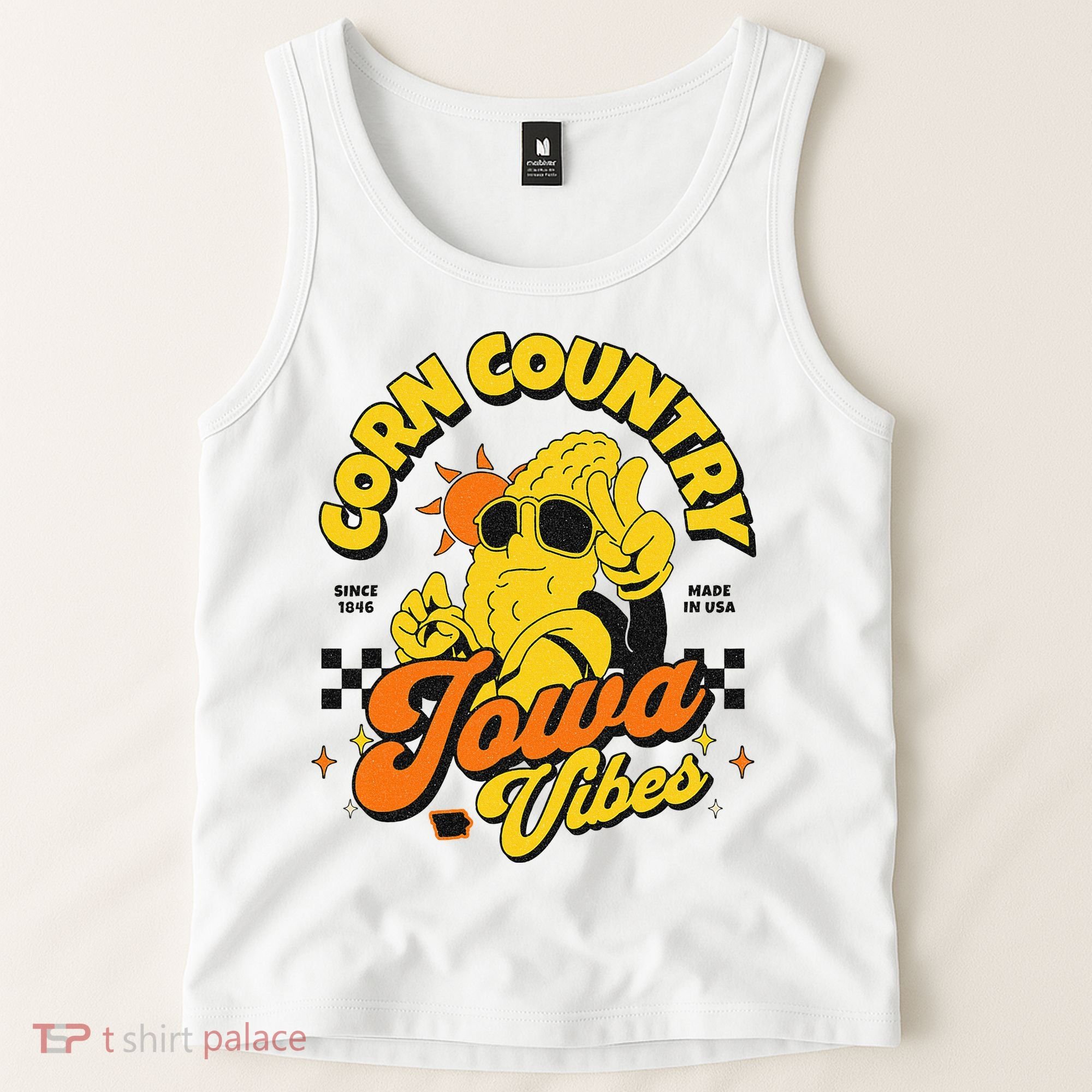 Corn Country Iowa Vibes Since 1846 Farming Corn Iowa Tank Top