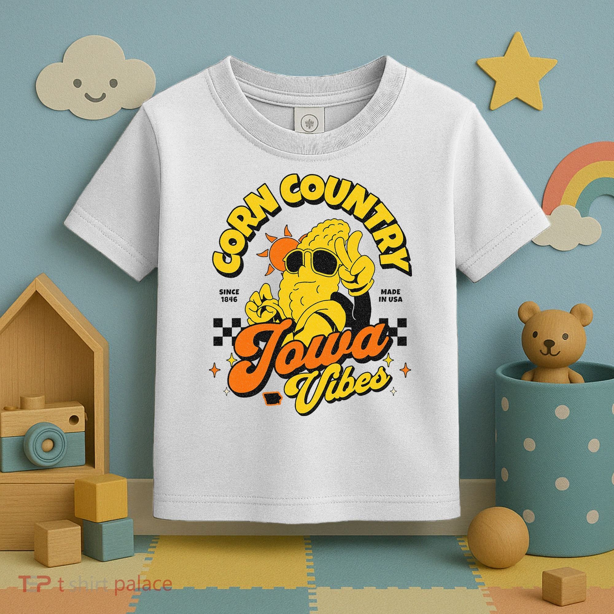 Corn Country Iowa Vibes Since 1846 Farming Corn Iowa Toddler T-Shirt