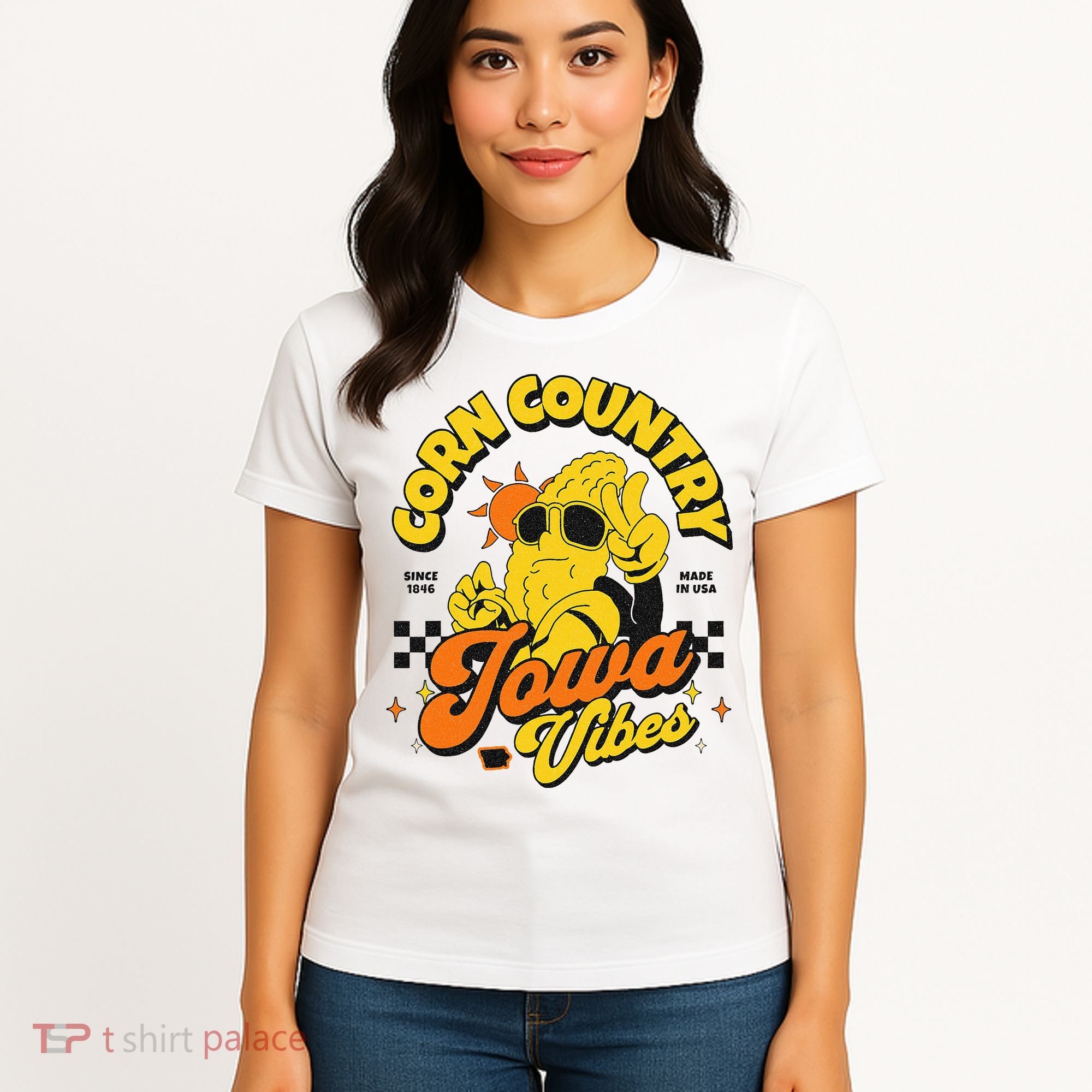 Corn Country Iowa Vibes Since 1846 Farming Corn Iowa Women's T-Shirt