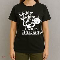 Clickity Clackity I Roll To Attackkitty Clickity Clackity Game Dice T-Shirt thumb 4