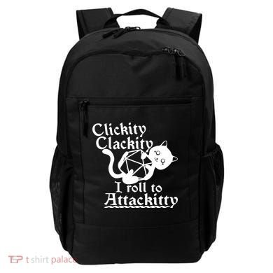 Clickity Clackity I Roll To Attackkitty Clickity Clackity Game Dice Backpack