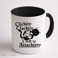 Clickity Clackity I Roll To Attackkitty Clickity Clackity Game Dice Coffee Mug thumb 1