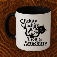 Clickity Clackity I Roll To Attackkitty Clickity Clackity Game Dice Coffee Mug thumb 2