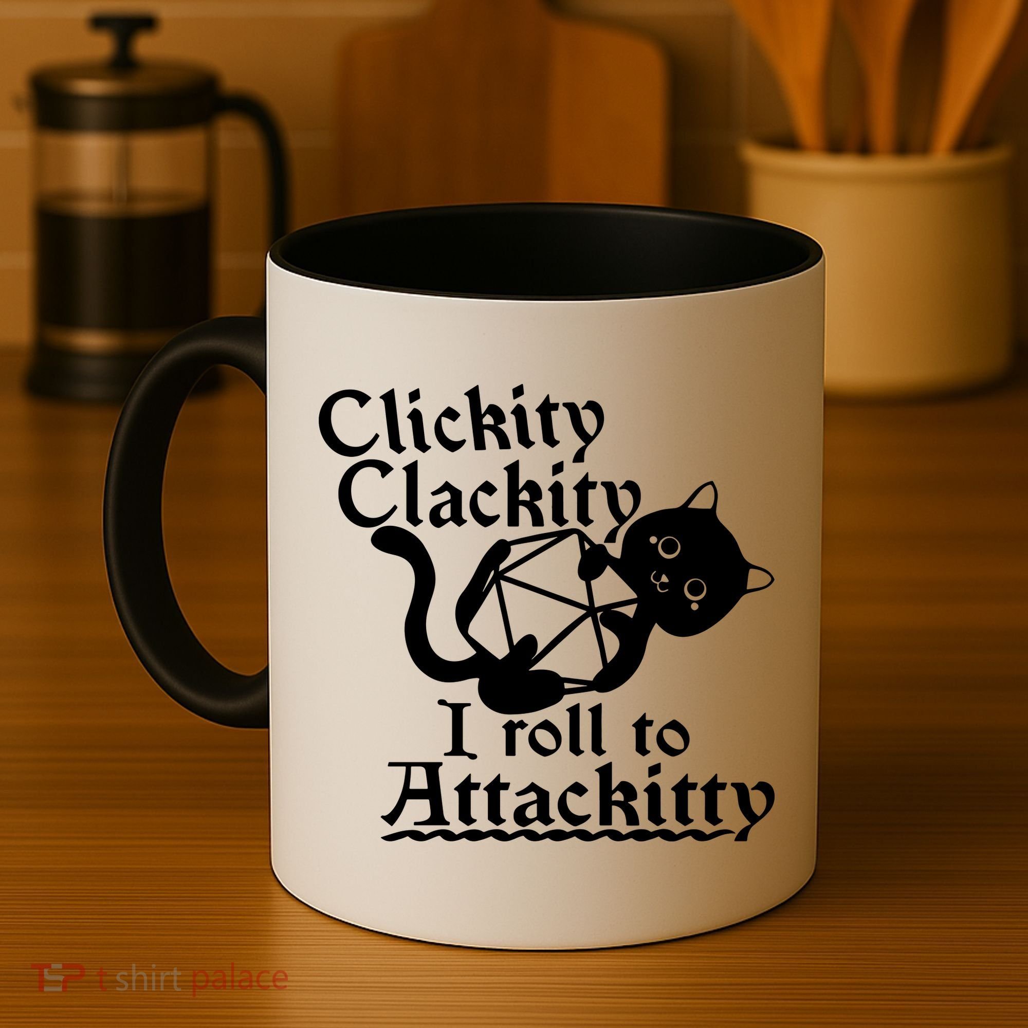 Clickity Clackity I Roll To Attackkitty Clickity Clackity Game Dice Coffee Mug