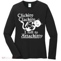 Clickity Clackity I Roll To Attackkitty Clickity Clackity Game Dice Women's Long Sleeve Shirt thumb 0