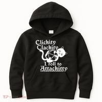 Clickity Clackity I Roll To Attackkitty Clickity Clackity Game Dice Kids Hoodie thumb 0