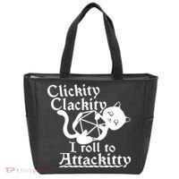 Clickity Clackity I Roll To Attackkitty Clickity Clackity Game Dice Tote Bag thumb 0