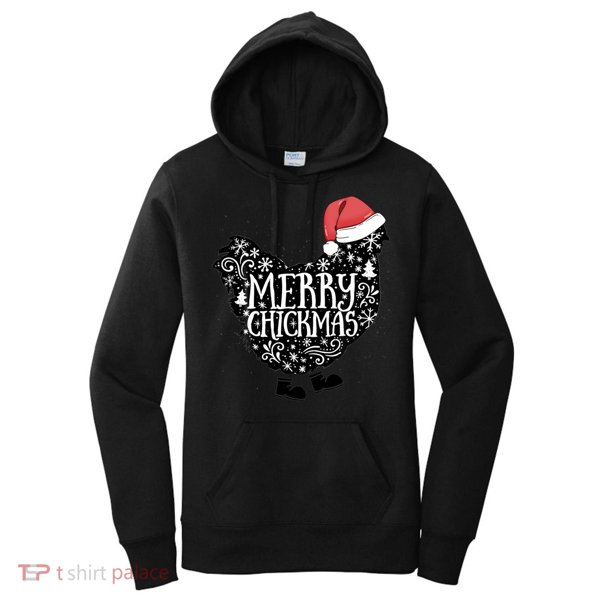 Christmas Chicken In Santa Hat Merry Chickmas Farmhouse Gift Women's Hoodie