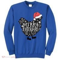 Christmas Chicken In Santa Hat Merry Chickmas Farmhouse Gift Sweatshirt thumb 0