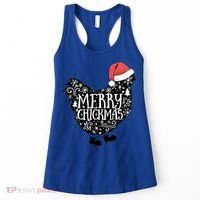 Christmas Chicken In Santa Hat Merry Chickmas Farmhouse Gift Women's Tank Top thumb 0