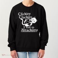 Clickity Clackity I Roll To Attackity Game Dice Attackitty Women's Sweatshirt thumb 0