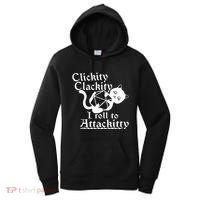 Clickity Clackity I Roll To Attackity Game Dice Attackitty Women's Hoodie thumb 0