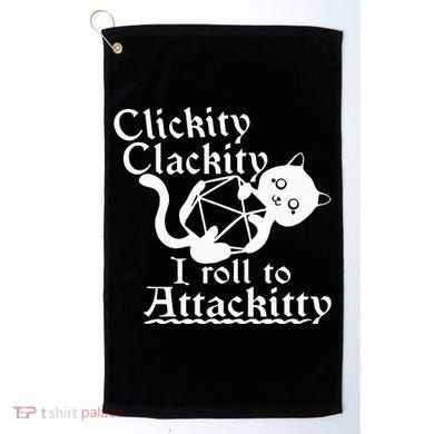 Clickity Clackity I Roll To Attackity Game Dice Attackitty Golf Towel