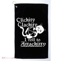 Clickity Clackity I Roll To Attackity Game Dice Attackitty Golf Towel thumb 0
