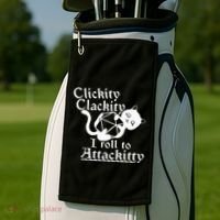 Clickity Clackity I Roll To Attackity Game Dice Attackitty Golf Towel thumb 2
