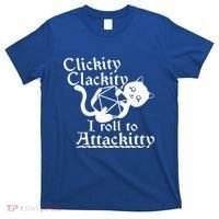 Clickity Clackity I Roll To Attackity Game Dice Attackitty T-Shirt thumb 0