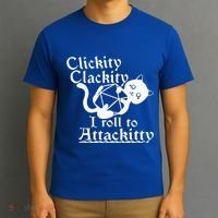 Clickity Clackity I Roll To Attackity Game Dice Attackitty T-Shirt thumb 3