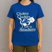 Clickity Clackity I Roll To Attackity Game Dice Attackitty T-Shirt thumb 4