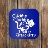 Clickity Clackity I Roll To Attackity Game Dice Attackitty Coaster thumb 0