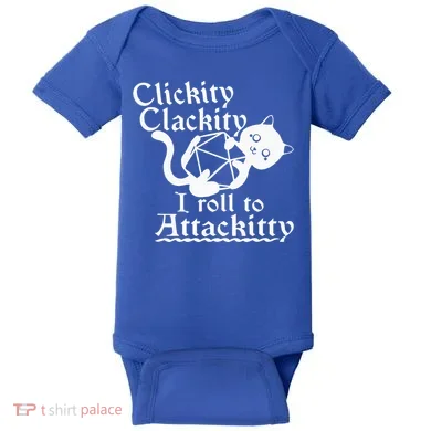 Clickity Clackity I Roll To Attackity Game Dice Attackitty Baby Bodysuit