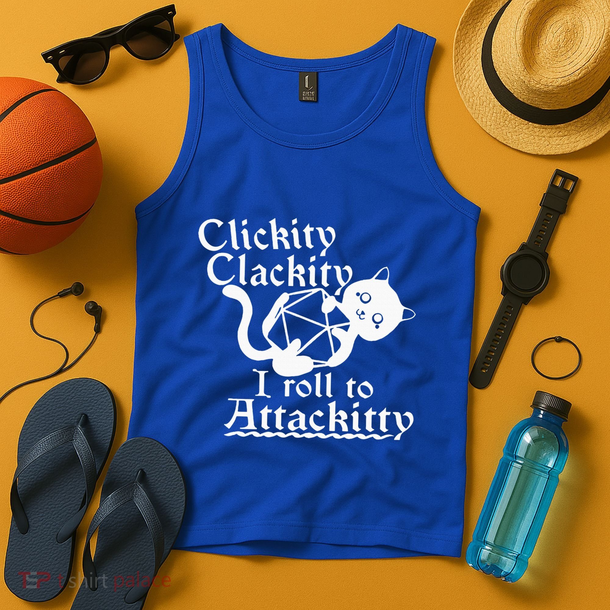 Clickity Clackity I Roll To Attackity Game Dice Attackitty Tank Top