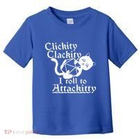 Clickity Clackity I Roll To Attackity Game Dice Attackitty Toddler T-Shirt thumb 0