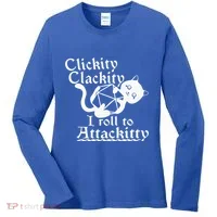 Clickity Clackity I Roll To Attackity Game Dice Attackitty Women's Long Sleeve Shirt thumb 0