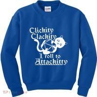 Clickity Clackity I Roll To Attackity Game Dice Attackitty Kids Sweatshirt thumb 0