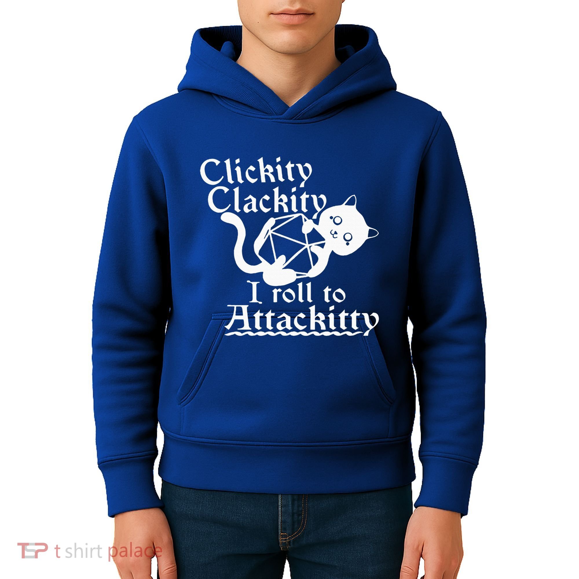 Clickity Clackity I Roll To Attackity Game Dice Attackitty Kids Hoodie