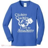 Clickity Clackity I Roll To Attackity Game Dice Attackitty Kids Long Sleeve Shirt thumb 0