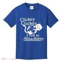 Clickity Clackity I Roll To Attackity Game Dice Attackitty Kids T-Shirt thumb 0