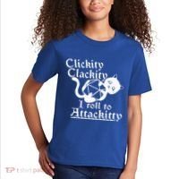 Clickity Clackity I Roll To Attackity Game Dice Attackitty Kids T-Shirt thumb 2