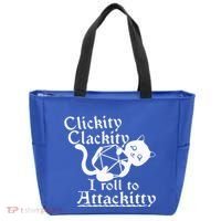 Clickity Clackity I Roll To Attackity Game Dice Attackitty Tote Bag thumb 0
