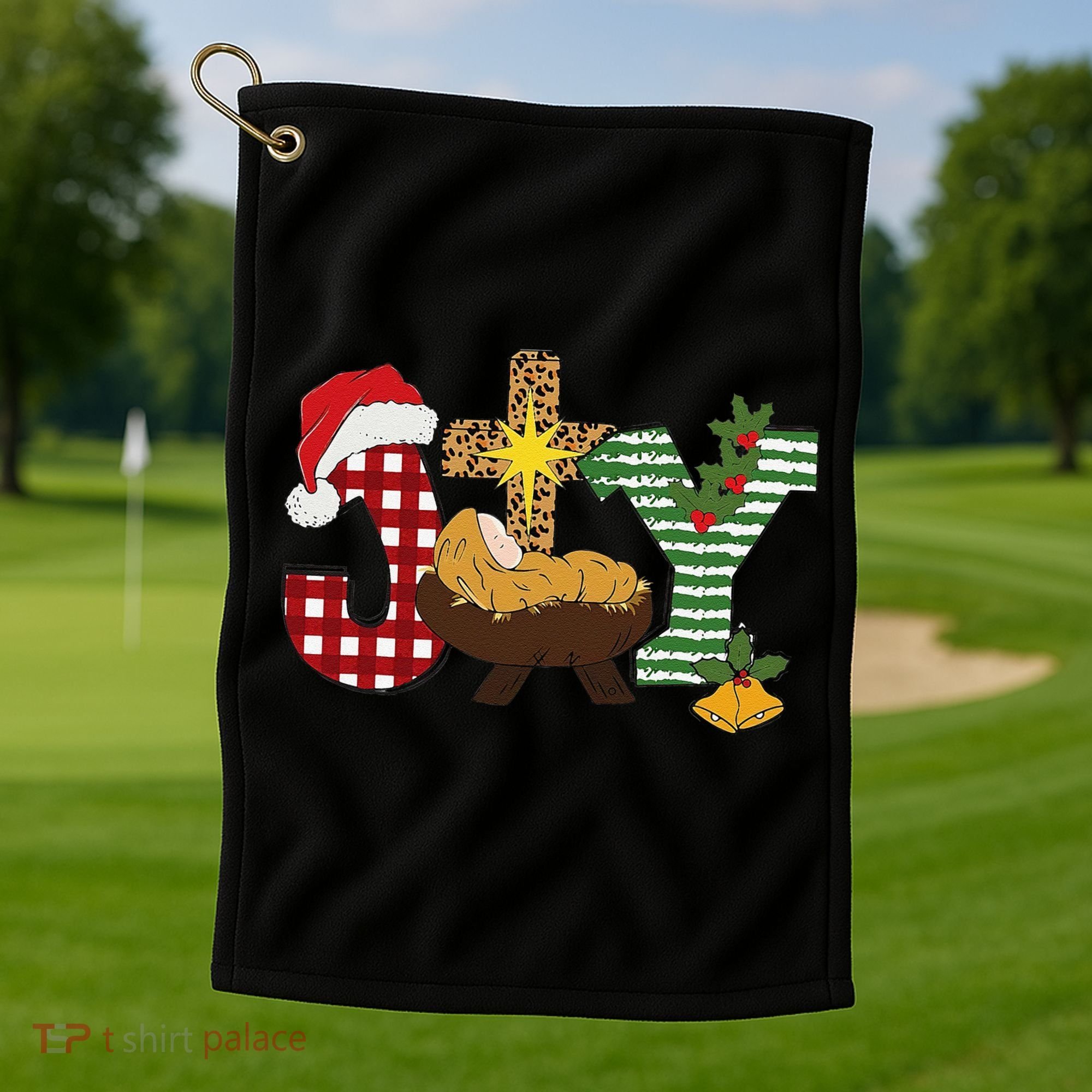 Christian Christmas Joy Jesus Nativity Scene Faith Golf Towel