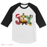Christian Christmas Joy Jesus Nativity Scene Faith Kids Colorblock Raglan Jersey thumb 0